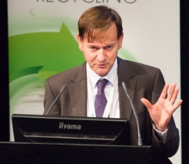  Richard Pullen, head of waste strategy and regulation at Defra, speaking at the Larac conference